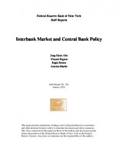 Interbank Market and Central Bank Policy - Federal Reserve Bank of ...