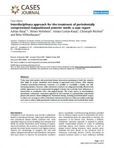 Interdisciplinary approach for the treatment of ... - Springer Link