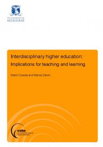 Interdisciplinary higher education - CiteSeerX