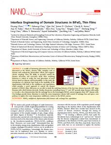 Interface Engineering of Domain Structures in BiFeO3 Thin Films