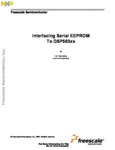 Interfacing Serial EEPROM To DSP563xx - Freescale Semiconductor