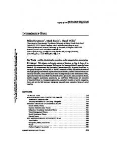 intergroup bias - Semantic Scholar