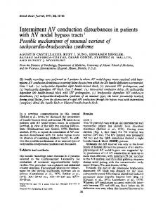 Intermittent AV conduction disturbances in patients with AV ... - NCBI