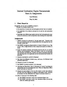 Internal Combustion Engine Fundamentals Hand-In Assignments