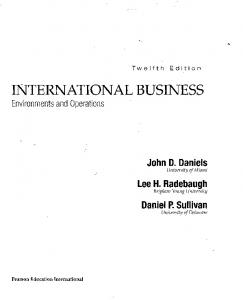 INTERNATIONAL BUSINESS