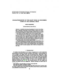 International Electronic Journal of Geometry CHARACTERIZATION OF ...