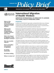 International Migration of Health Workers