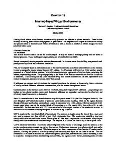 Internet-Based Virtual Environments