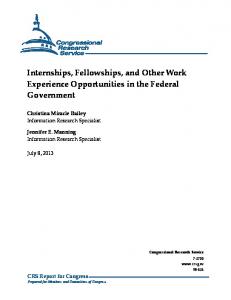 Internships, Fellowships, and Other Work Experience ... - US Senate
