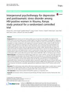 Interpersonal psychotherapy for depression and ... - Semantic Scholar