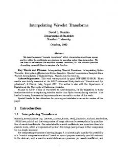 Interpolating Wavelet Transforms