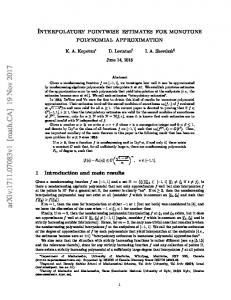 Interpolatory pointwise estimates for monotone polynomial