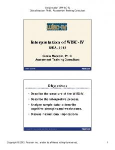 Interpretation of WISC-IV