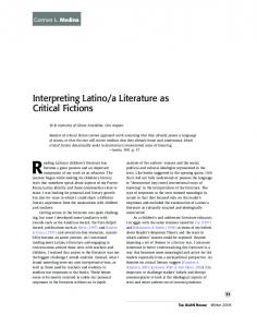 Interpreting Latino/a Literature as Critical Fictions