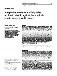 Interpretive accounts and fairy tales: a critical ... - Semantic Scholar