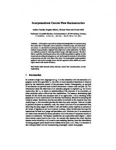 Interprocedural Control Flow Reconstruction - Semantic Scholar