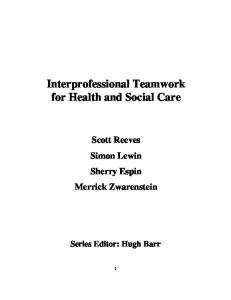 Interprofessional Teamwork for Health