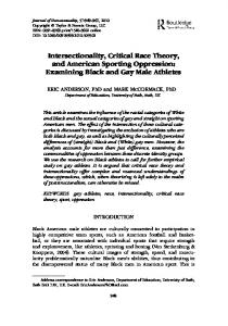 Intersectionality, Critical Race Theory, and ... - Eric Anderson PhD