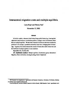 Intersectoral migration costs and multiple equilibria - Agricultural and ...