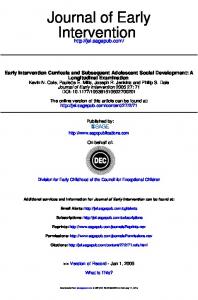 Intervention Journal of Early