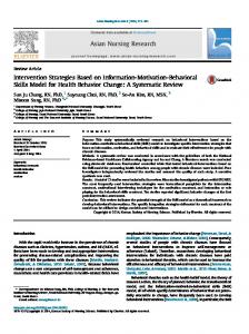 Intervention Strategies Based on Information-Motivation-Behavioral ...