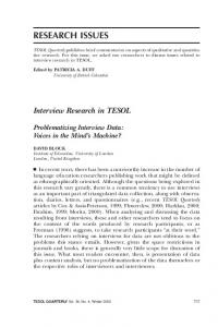 Interview Research in TESOL - Wiley Online Library