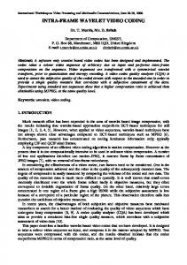 INTRA-FRAME WAVELET VIDEO CODING