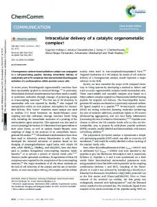 Intracellular delivery of a catalytic organometallic