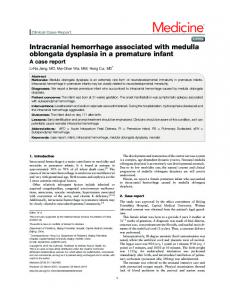 Intracranial hemorrhage associated with medulla oblongata dysplasia ...