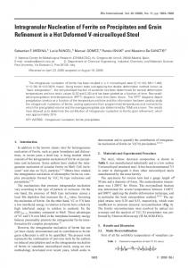 Intragranular Nucleation of Ferrite on Precipitates and Grain ...