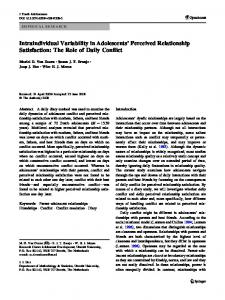 Intraindividual Variability in Adolescents' Perceived ... - Joop Hox