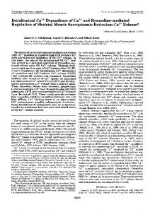 Intraluminal Ca2+ Dependence of Ca2+ and Ryanodine-mediated ...