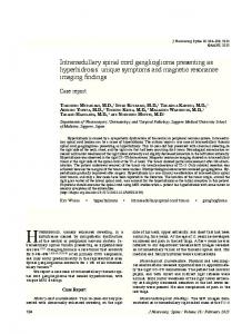 Intramedullary spinal cord ganglioglioma presenting as hyperhidrosis ...