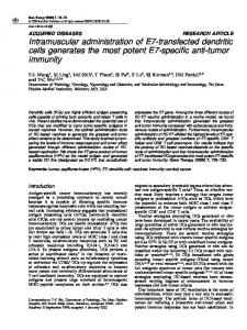 Intramuscular administration of E7-transfected dendritic cells ... - Nature