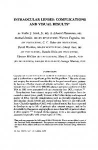 intraocular lenses: complications and visual results - NCBI - NIH