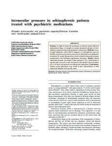 Intraocular pressure in schizophrenic patients