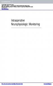 Intraoperative Neurophysiologic Monitoring