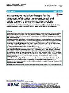 Intraoperative radiation therapy for the treatment of