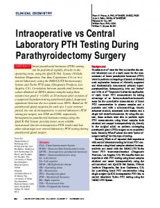 Intraoperative vs Central Laboratory PTH Testing During