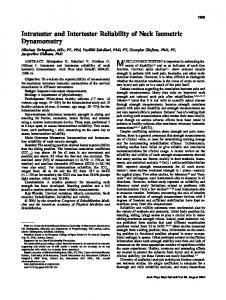 Intratester and Intertester Reliability of Neck Isometric Dynamometry