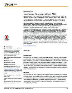 Intratumor Heterogeneity of ALK-Rearrangements and ... - PLOS