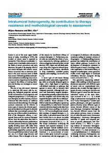 Intratumoral heterogeneity, its contribution to ... - Semantic Scholar