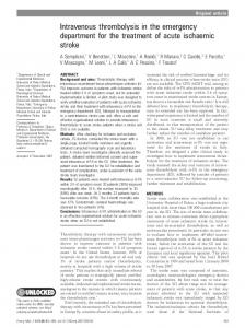 Intravenous thrombolysis in the emergency ...