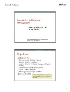 Intro to DB Management