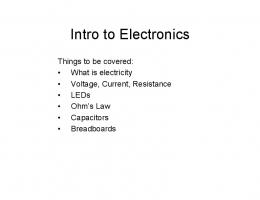 Intro to Electronics