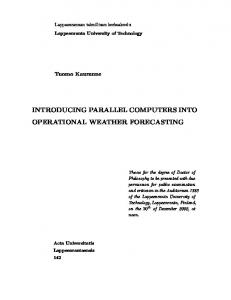 introducing parallel computers into operational weather forecasting