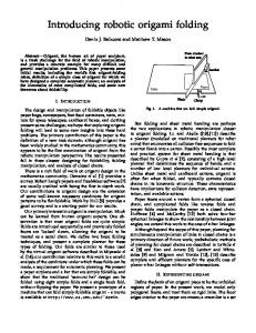 Introducing robotic origami folding