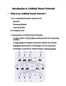 Introduction to Artificial Neural Networks