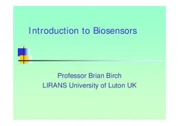 Introduction to biosensor technology