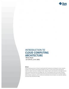 Introduction to Cloud Computing Architecture